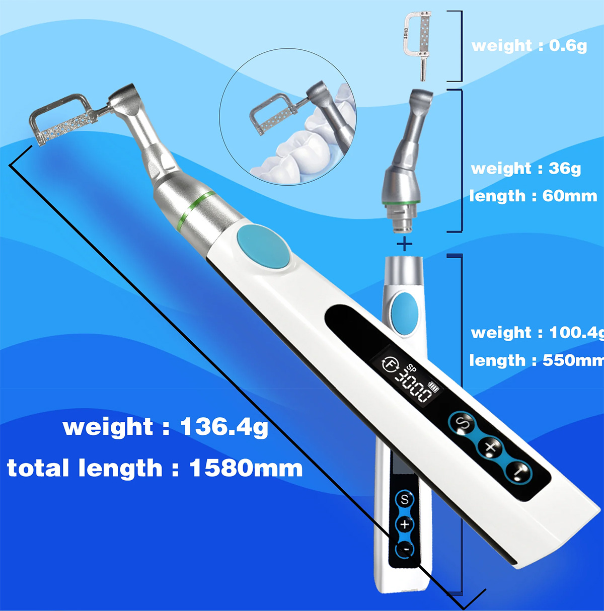 Westcode Dental Interproximal IPR Kit (IPR Handpiece +Contra Angle Handpiece + IPR Gauge )